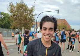 Borja segundos después de acabar el Medio Maratón de Valencia