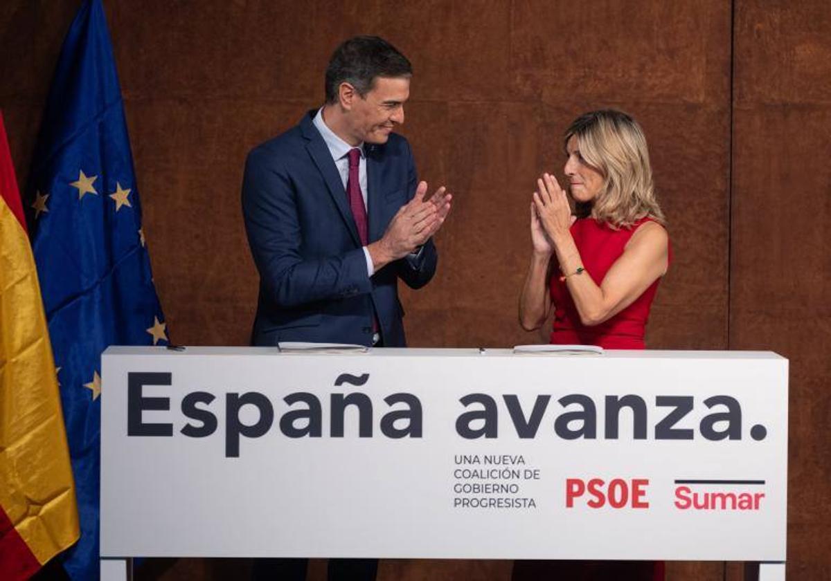 Pedro Sánchez y Yolanda Díaz.