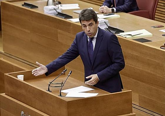 Carlos Mazón, en Les Corts.