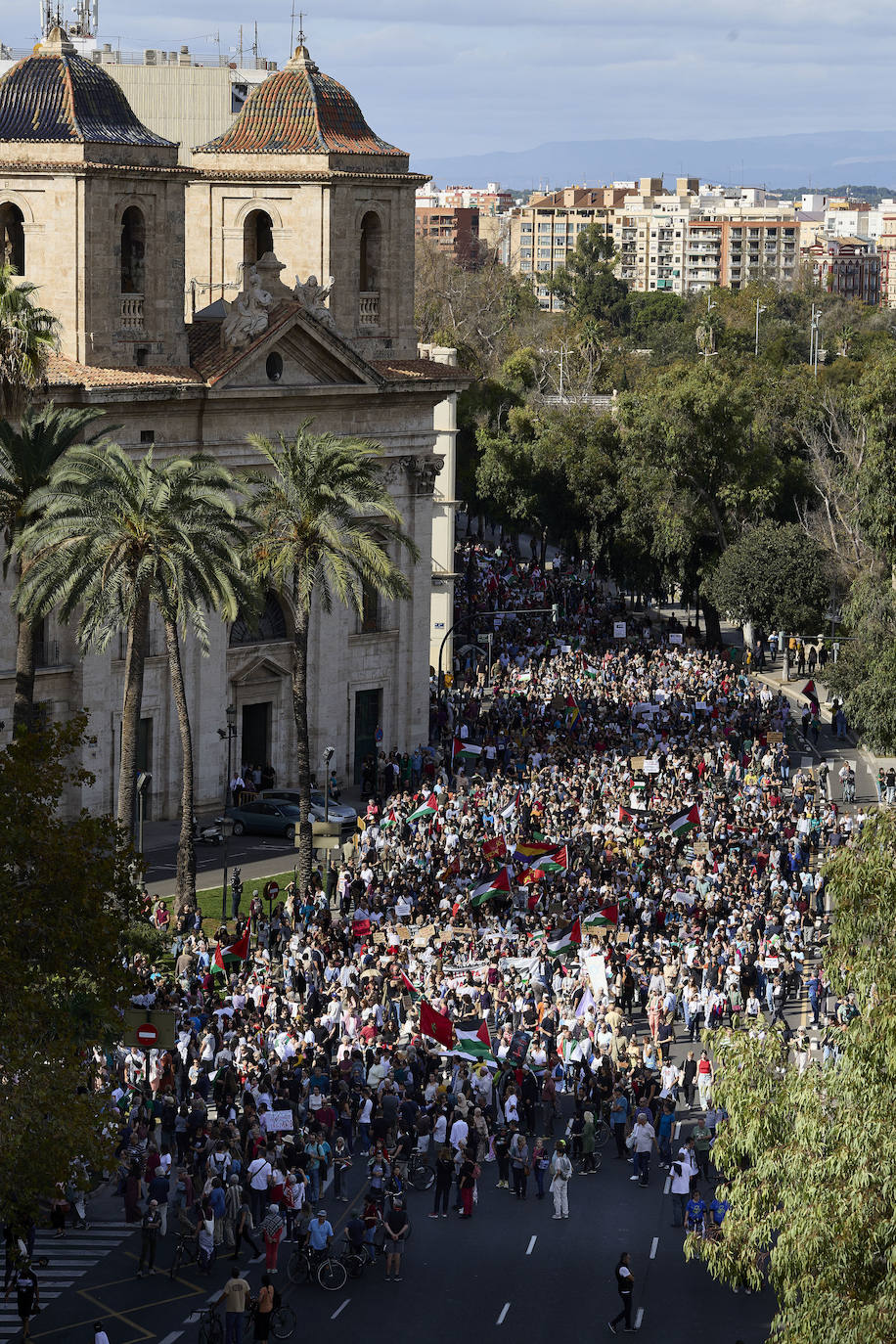 Miles de personas se manifestan en Valencia a favor de Palestina