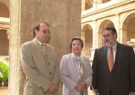 A la izquierda, el entonces director de la Biblioteca Valenciana, José Luis Villacañas, en un acto de la entidad junto con el conseller Manuel Tarancón.