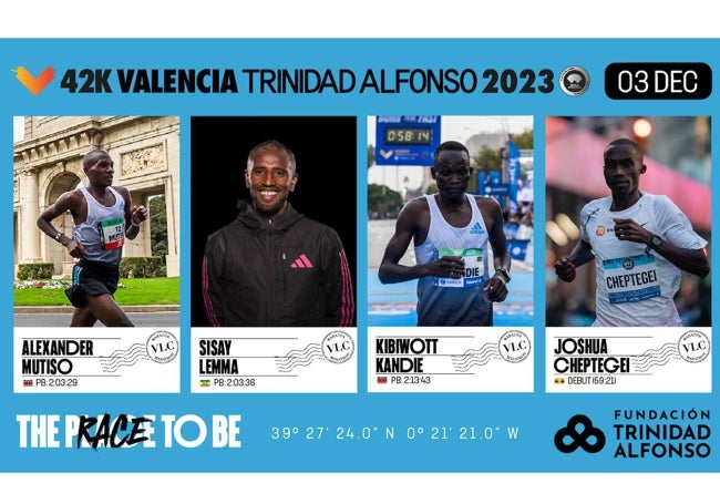 Los grandes favoritos del Maratón de Valencia 2023.