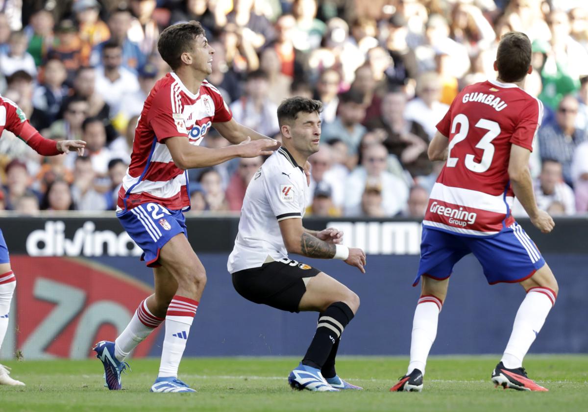 Hugo Duro, en la acción del penalti.