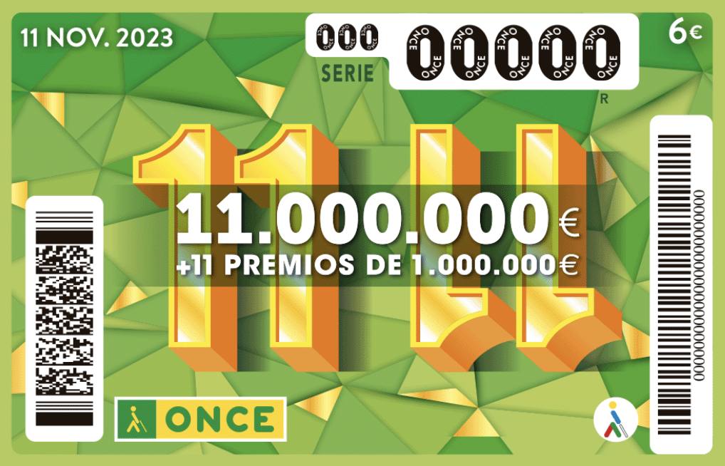 Cupón del sorteo del 11/11 de la ONCE