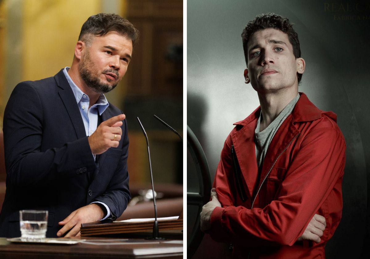 El actor de La Casa de Papel Jaime Lorente y el político Gabriel Rufián.