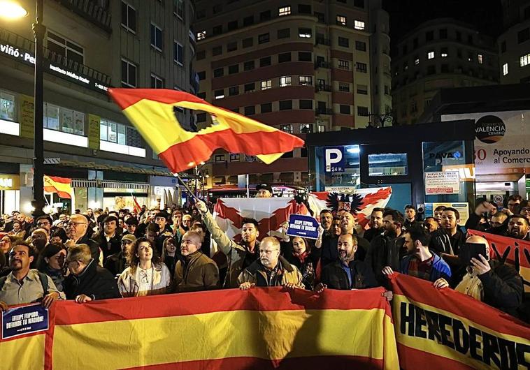 Protesta en valencia este jueves.