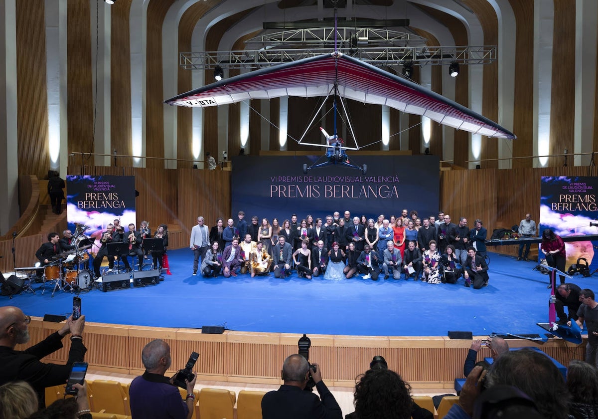 Los ganadores de los Premios Berlanga, celebrados en la noche del sábado en el Palau de les Arts .