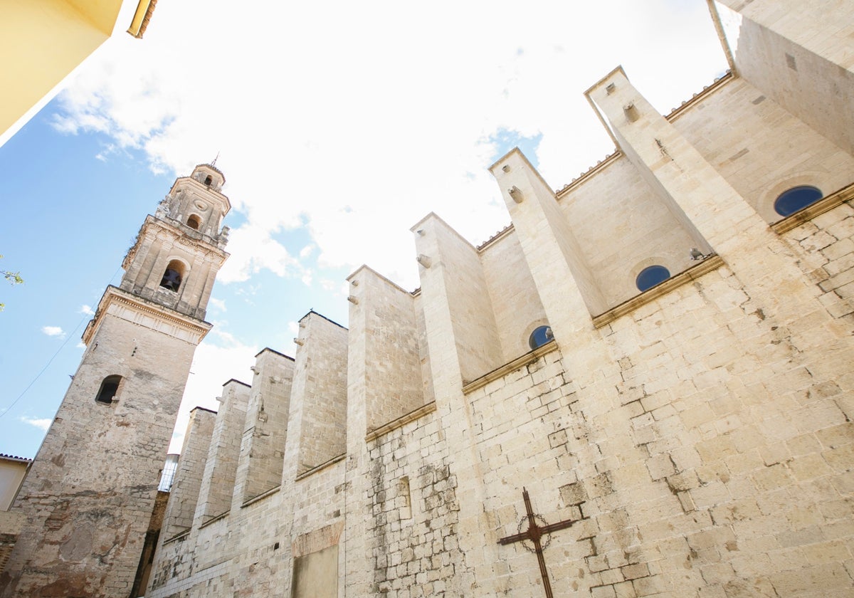 Torre de la Colegiata y contrafuertes de la nave central.