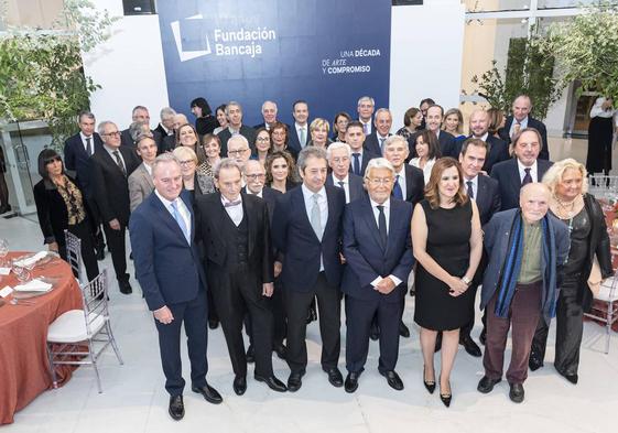 Algunos de los asistentes a la cena de celebración del décimo aniversario de Fundación Bancaja.