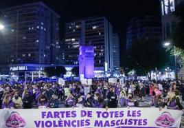 Manifestación del 25N en Valencia en una imagen de archivo.