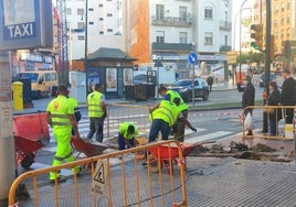 Obras de extensión de fibra óptica.