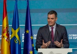 Pedro Sánchez, durante una comparecencia.