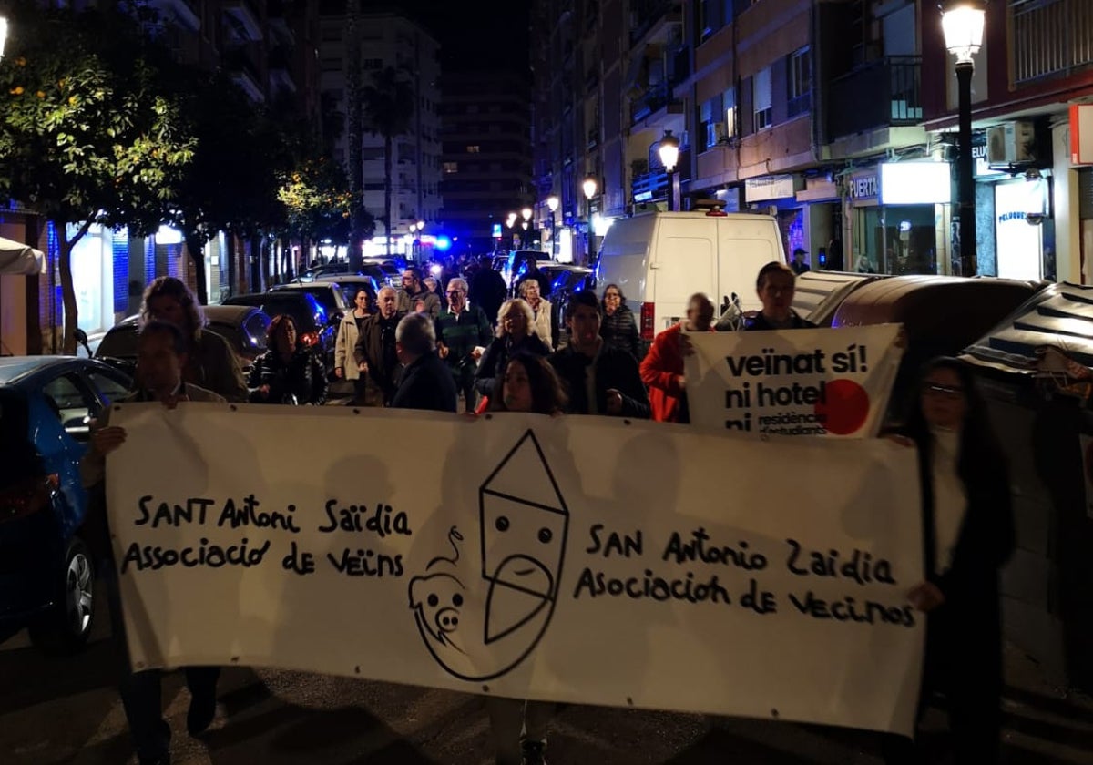 Una reciente protesta de la agrupación vecinal en Valencia.