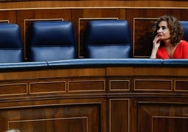 María Jesús Montero, en su escaño del Congreso.