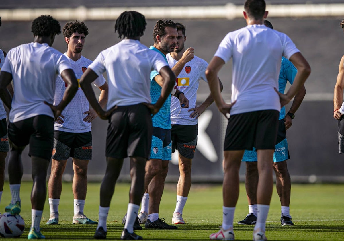 Baraja, en un entrenamiento.