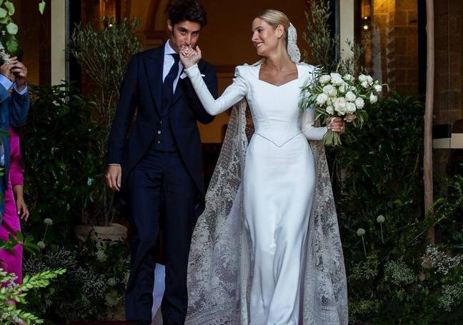 El velo de Antigüedades Me Encanta que lució Teresa Andrés en su boda en El Puig.