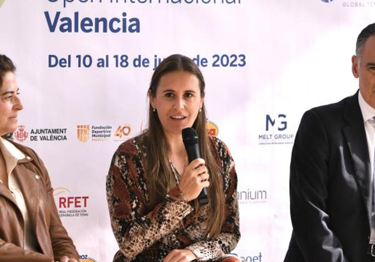 Anabel Medina, durante la presentación del Open Internacional de este año.