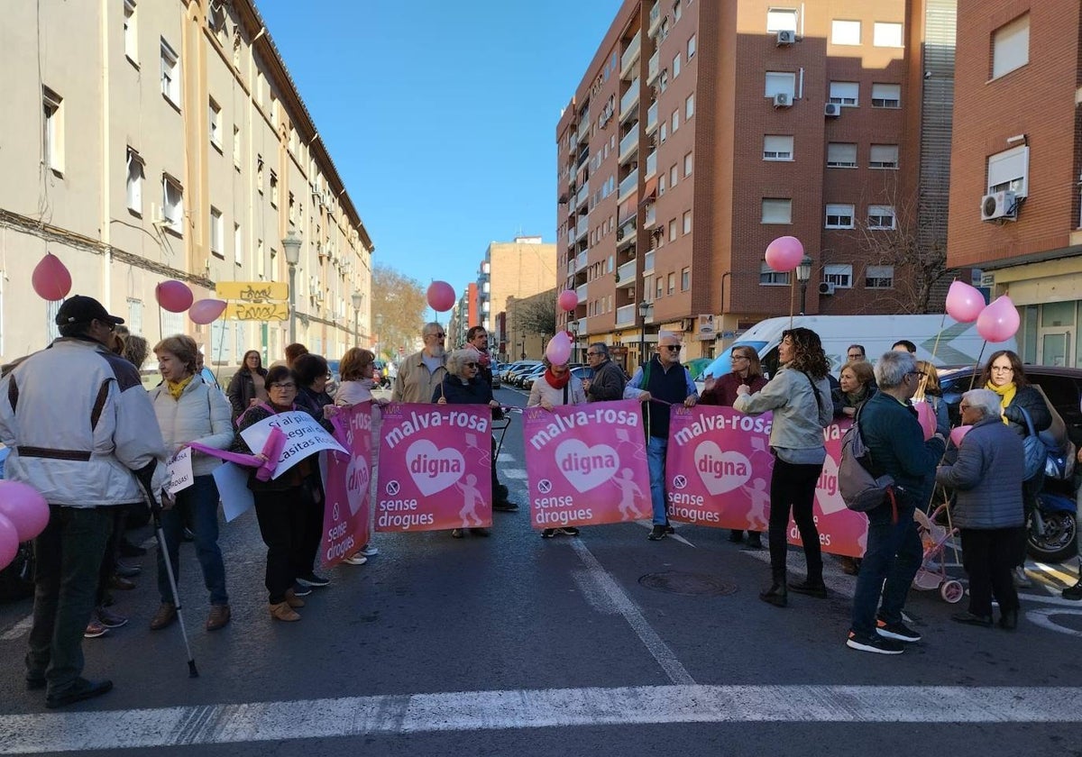 Un tramo de la cadena humana organizada este sábado.