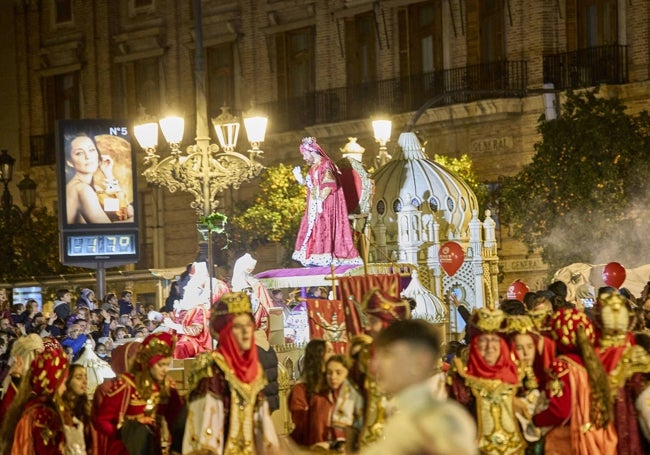 Cabalgata de Reyes de Valencia en una pasada edición.