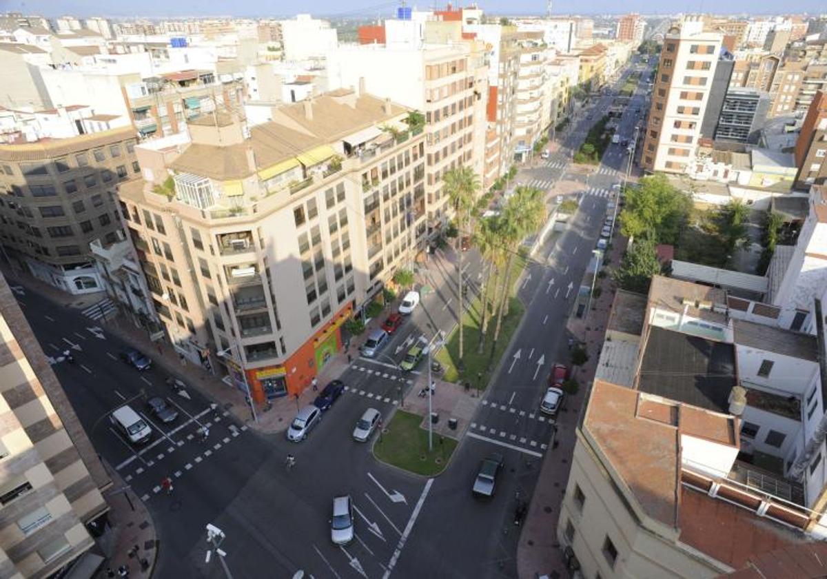 Vista aérea de la avenida del Mar de Castellón, en una imagen de archivo.