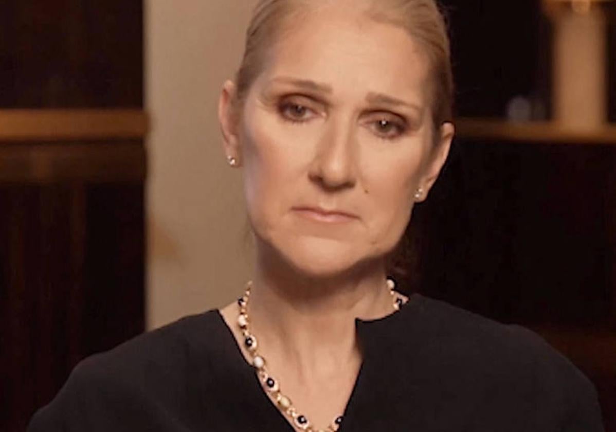 Céline Dion durante el vídeo en el que reveló que sufría el 'síndrome de la persona rígida'.