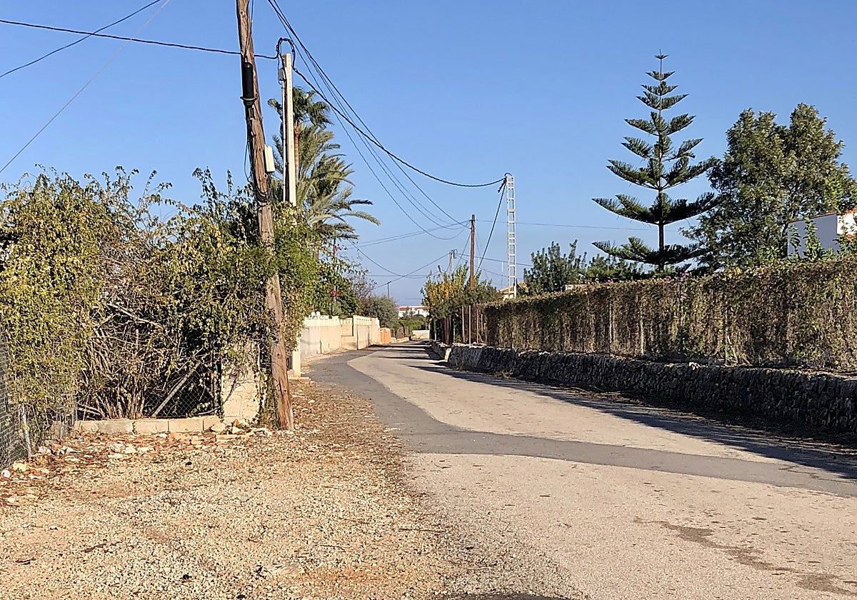 Un tramo del camino del Tossalet donde se han registrado varios robos.