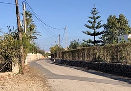 Un tramo del camino del Tossalet donde se han registrado varios robos.