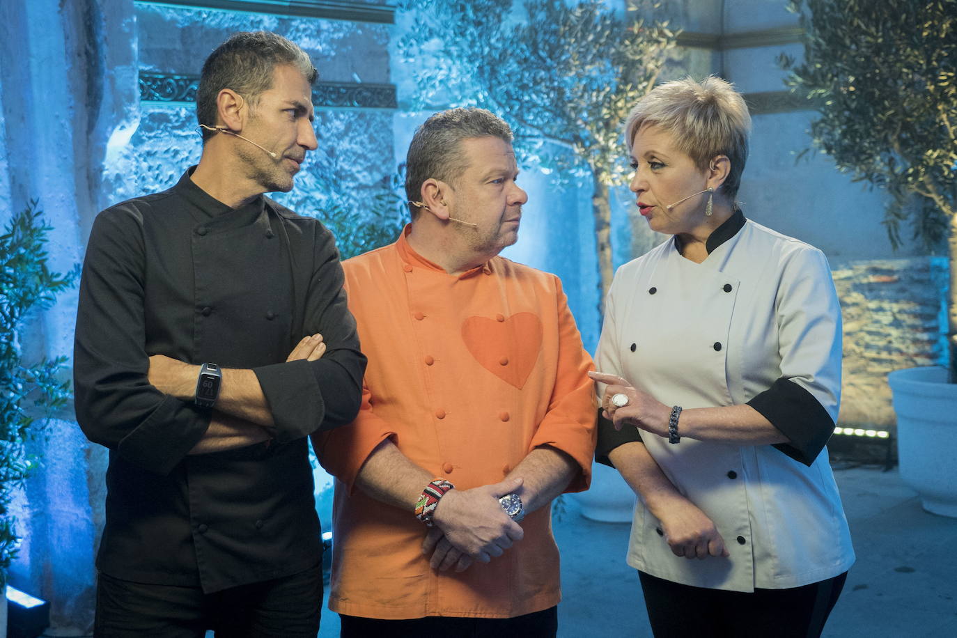 Paco Roncero, Alberto Chicote y Susi Díaz en una escena del programa«Top Chef».