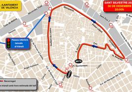 Plano de la carrera San Silvestre este sábado 30 de diciembre.