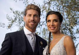 Pilar Rubio y Sergio Ramos el día de su boda en Sevilla.