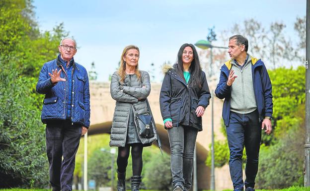 Cristóbal Aguado, Eva Blasco, Rebecca Azulay y Málek Murad, durante su encuentro.