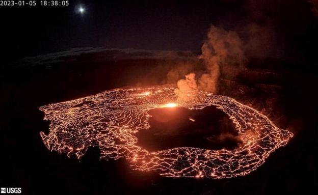 Imagen de la actividad volcánica del Kilauea en Hawai. 