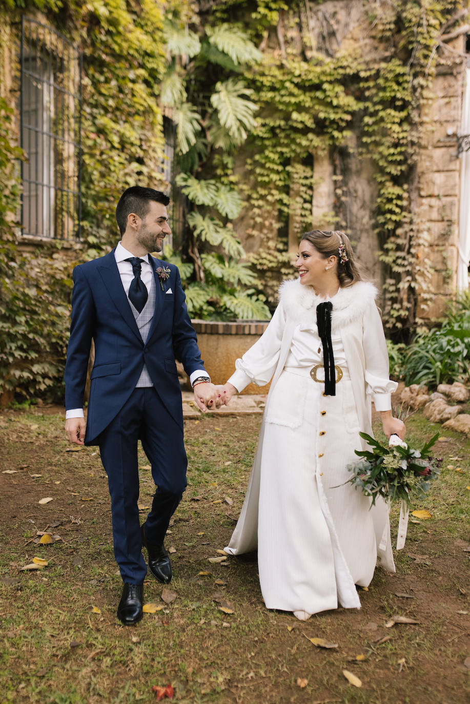 El traje de novia de Marta era diseño propio, confeccionado en un taller de Valencia.