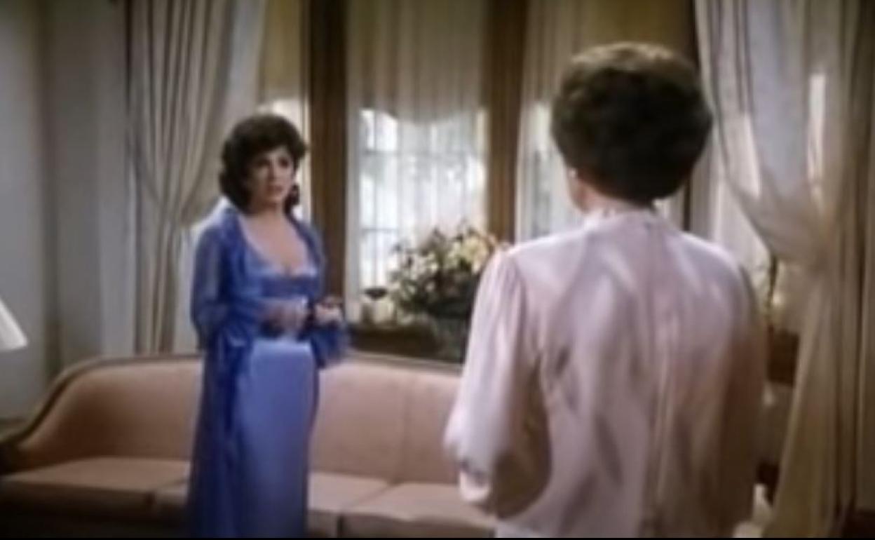 Fotograma de una aparición de Gina Lollobrigida en Falcon Crest.
