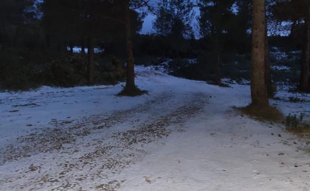 Nieve en la sierra de Enguera.