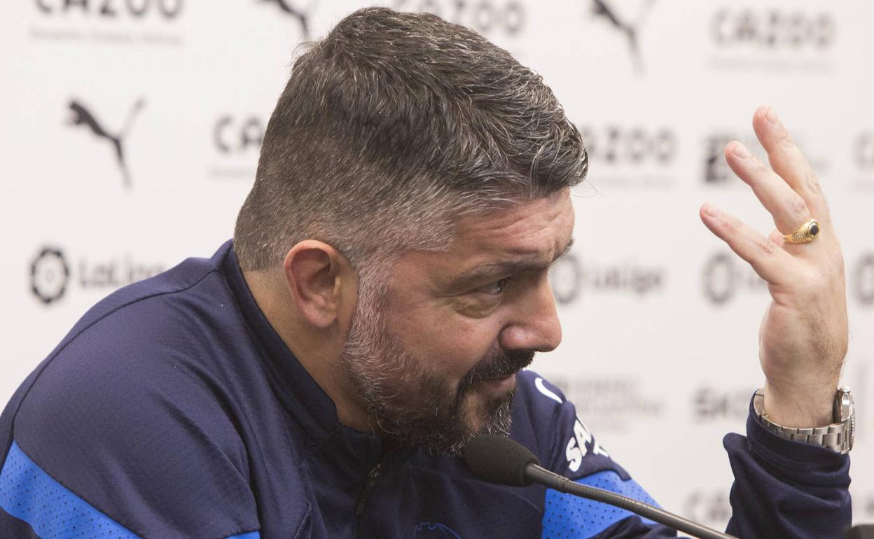 Gattuso, durante una rueda de prensa.