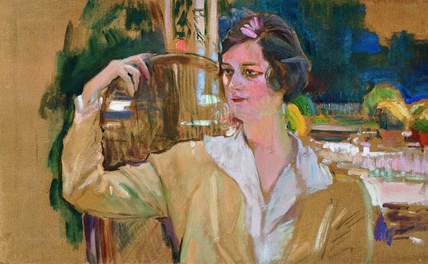 'Retrato de Mabel Rick, Señora de Pérez de Ayala', (1920), obra que dejó inacabada Sorolla. 