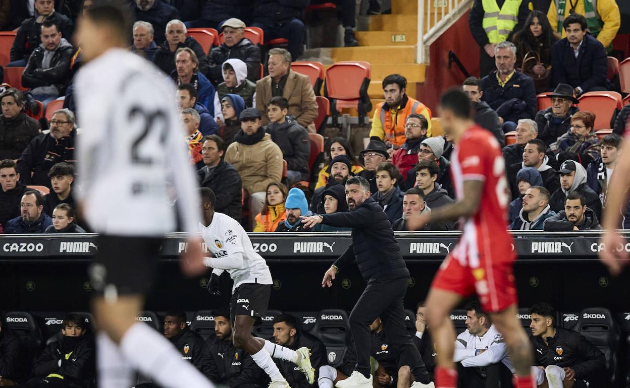 Gattuso, en el partido contra el Almería. 