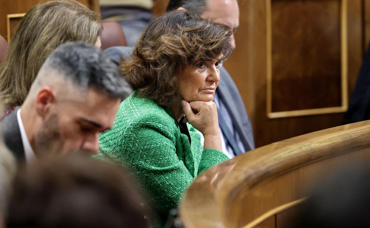 Carmen Calvo, en el Congreso. 