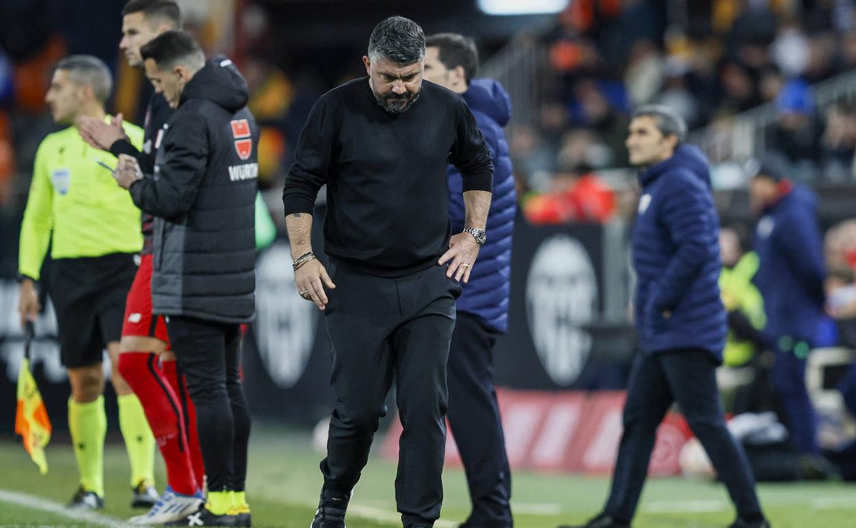 Gennaro Gattuso, durante un encuentro del Valencia.