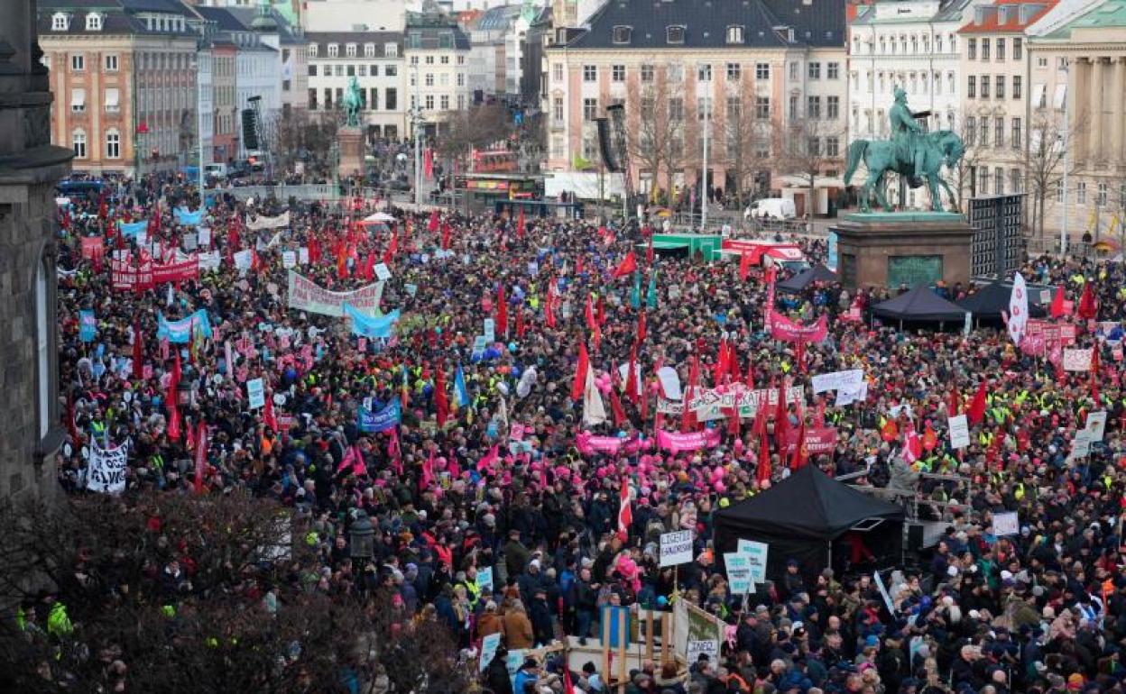 La manifestación en Copenhague. 