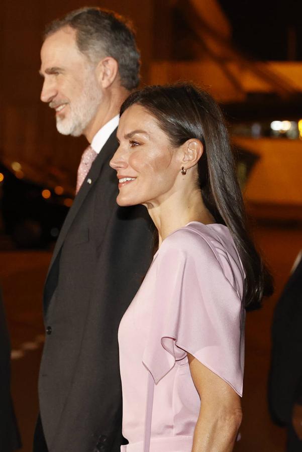 Fotos: El favorecedor look rosa con el que la reina Letizia aterriza en Angola