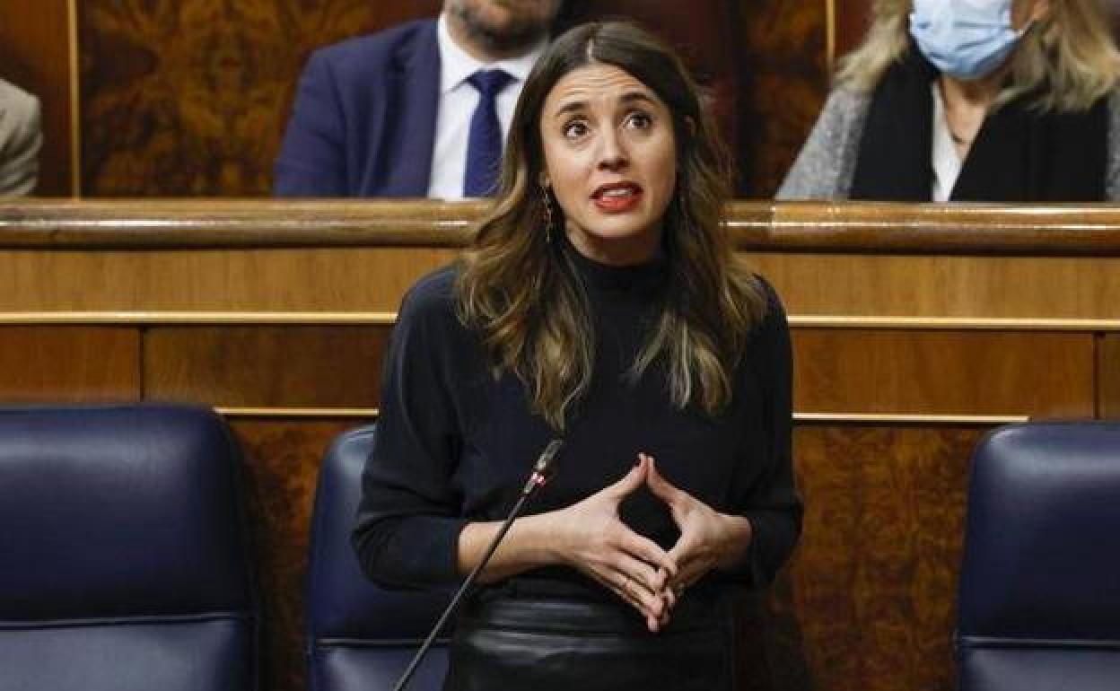 La ministra de Igualdad, Irene Montero, este miércoles en el Congreso