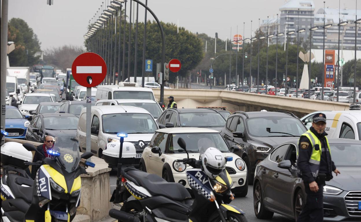 Atasco en Valencia. 