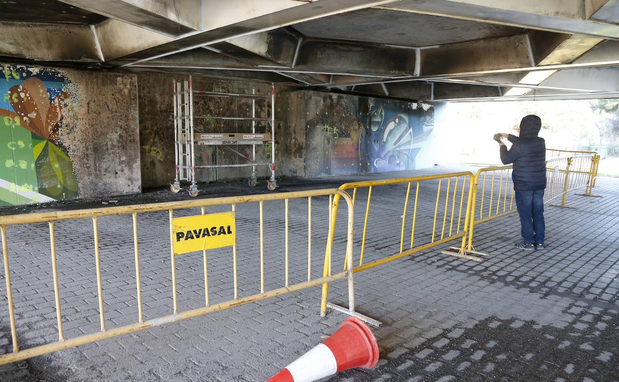 Trabajos en el Puente de las Flores. 