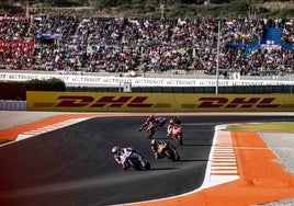 Jorge Martín, durante la carrera en la que luchó por el título de MotoGP en Cheste.