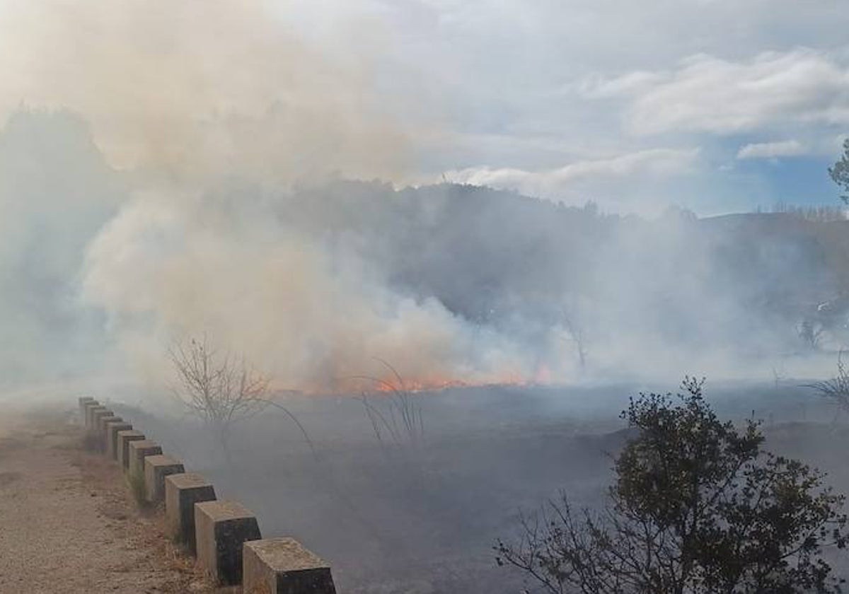 Una quema descontrolada provoca un incendio en la Vall d&#039;Alcalà