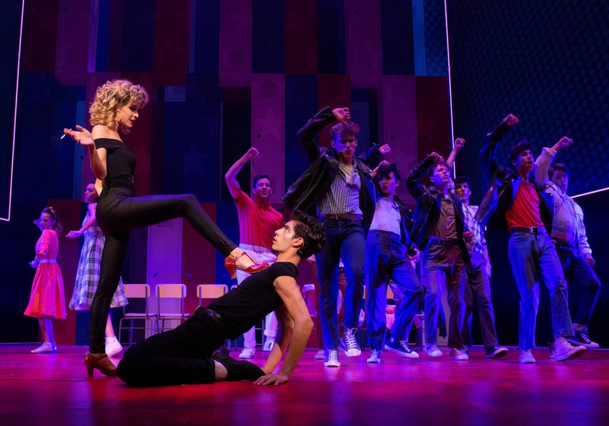 Un momento de la representación de 'Grease' en el teatro Olympia.