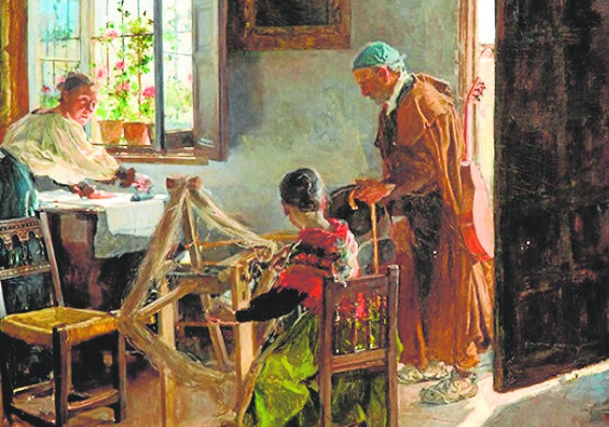 Imagen principal - 'Trovador callejero' y 'Toma de hábito', de Sorolla, junto con 'Oración en el huerto', de Paolo de San Leocadio.