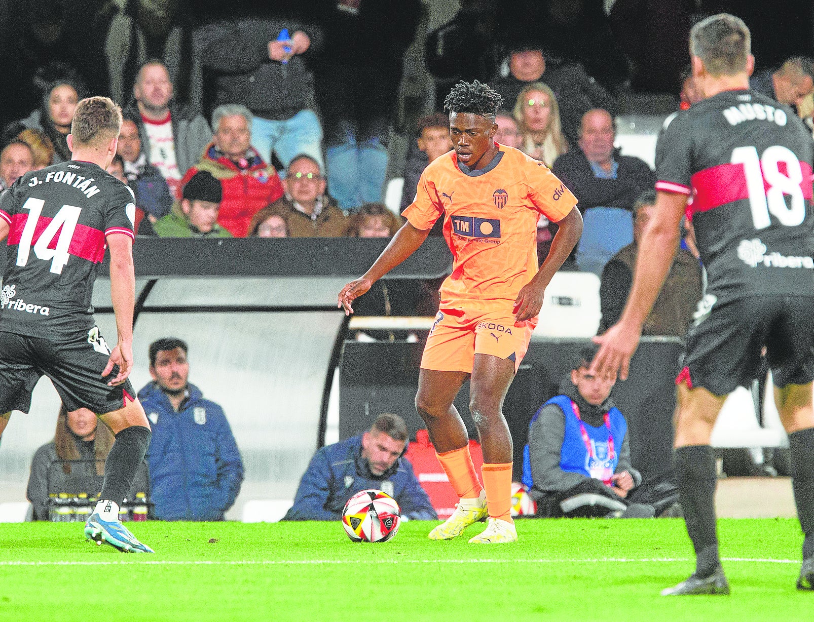 David Otorbi, en su debut contra el Cartagena en Copa del Rey.